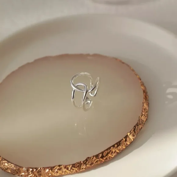 NEW Unisex 925 Sterling Silver Polished Knot Adjustable Ring - Picture 10 of 15